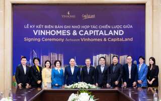 Lễ ký kết hợp tác chiến lược giữa Vinhomes và CapitaLand, ra mắt The Fullton CapitaLand tại Bắc Việt Nam.